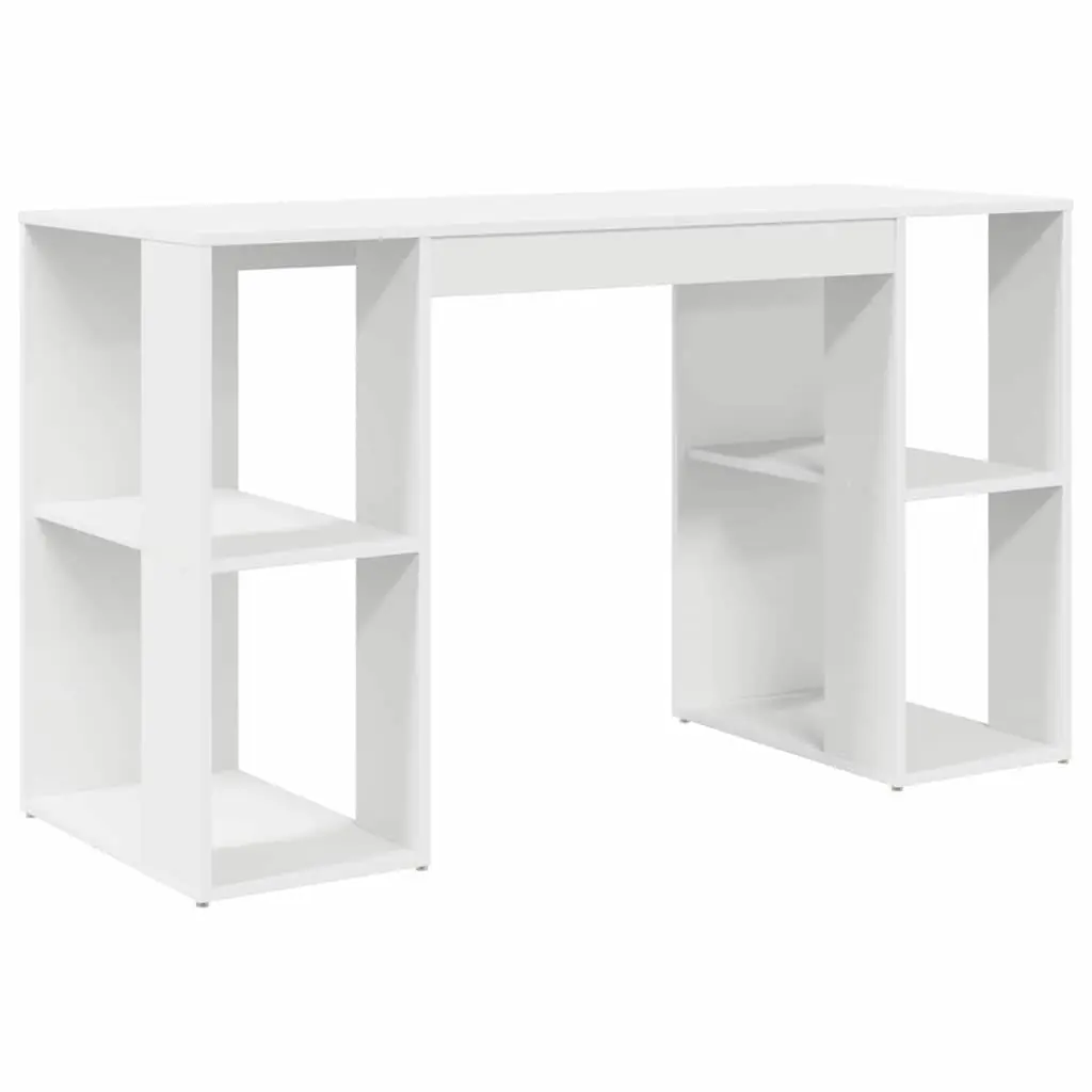 Desk Engineered Wood 130 x 50.5 x 75 cm White with Brown