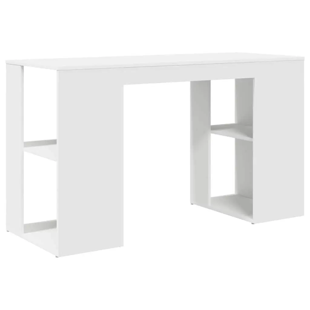 Desk Engineered Wood 130 x 50.5 x 75 cm White with Brown