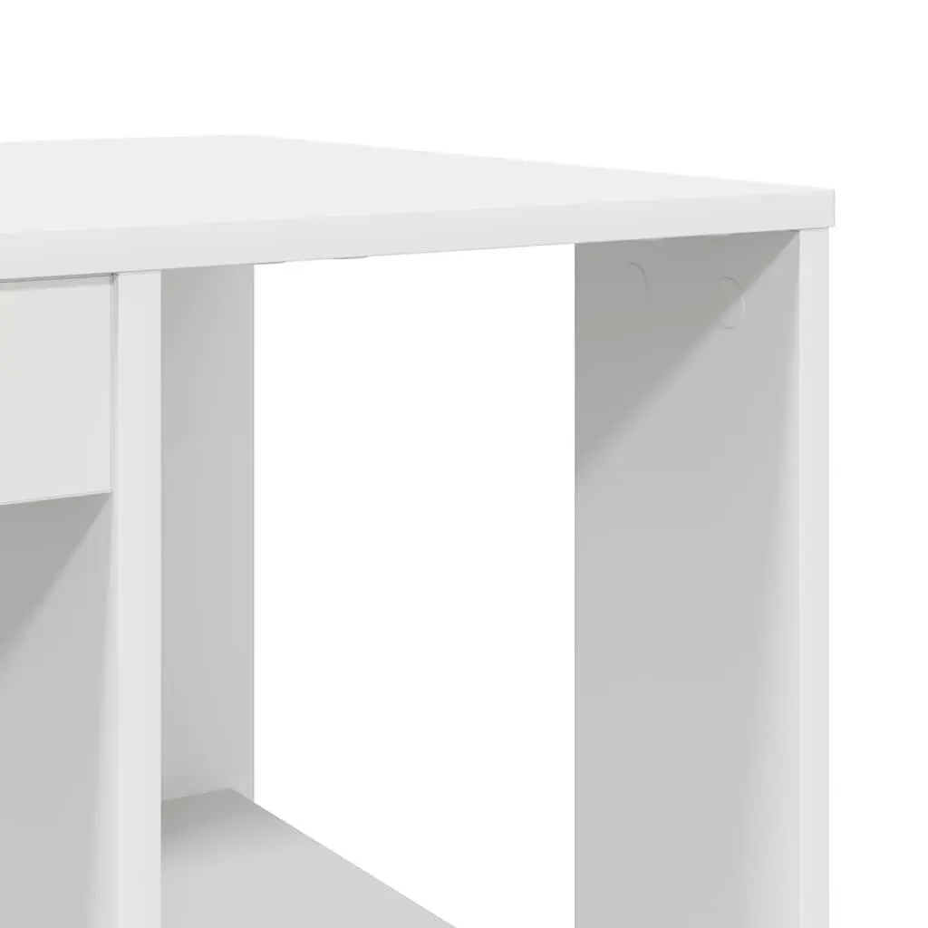 Desk Engineered Wood 130 x 50.5 x 75 cm White with Brown