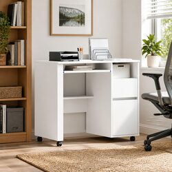 Mobile Office Workstation with Lockable Wheels