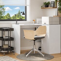Sturdy White Office Desk with Integrated Shelving 102x50x75cm