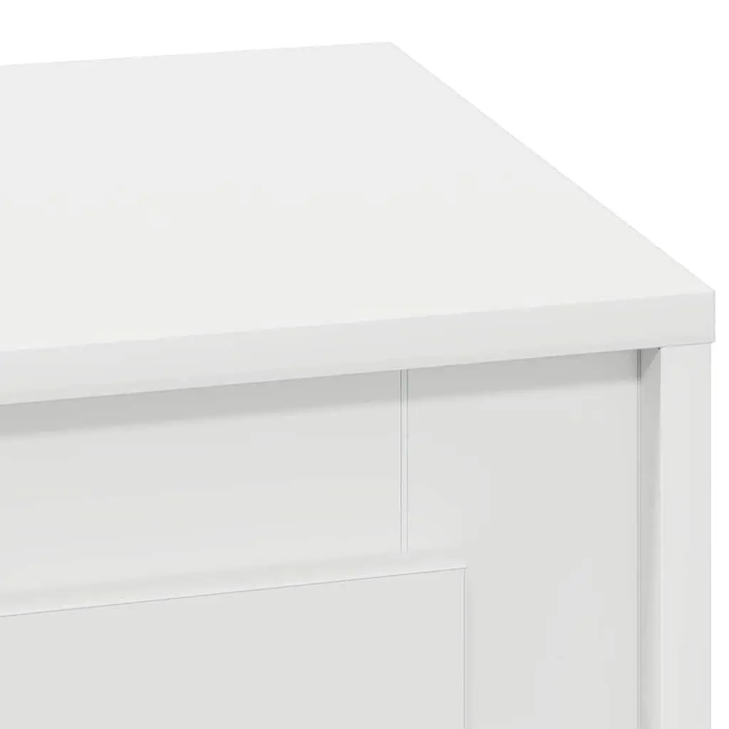 White Modern Rustic Nightstand with LED USB Charging