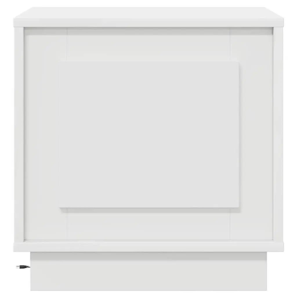 Bedside Cabinet Set in White with LED and USB
