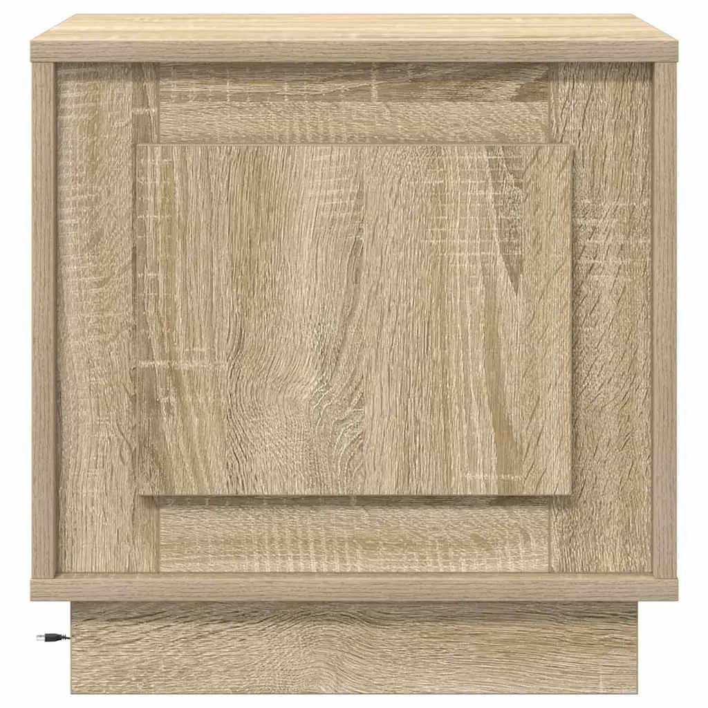 Bedside Cabinet Set with LED Lights and USB Port