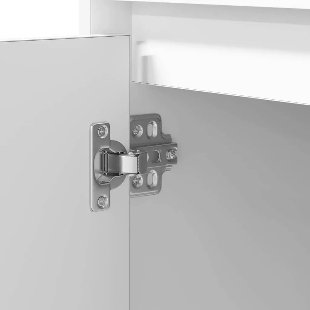 Bedside Cabinet Set in White Engineered Wood