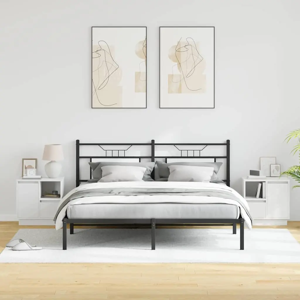 Bedside Cabinet Set in White Engineered Wood