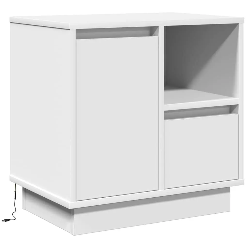 Bedside Cabinet Set in White Engineered Wood