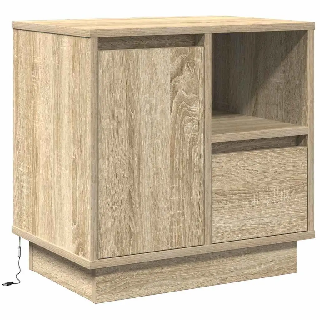 Bedside Cabinet with Drawer for Bedroom Storage