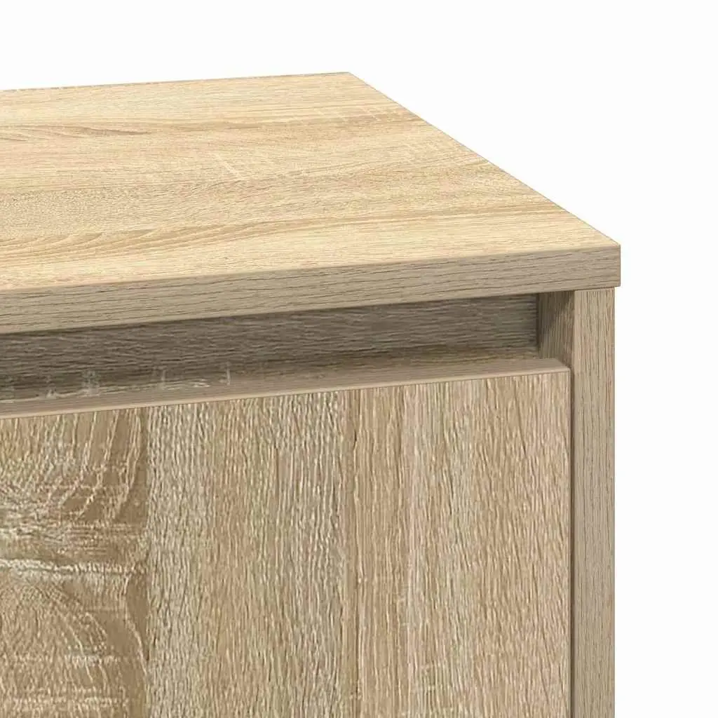 Brown Bedside Cabinet 2 pcs with USB LED Light