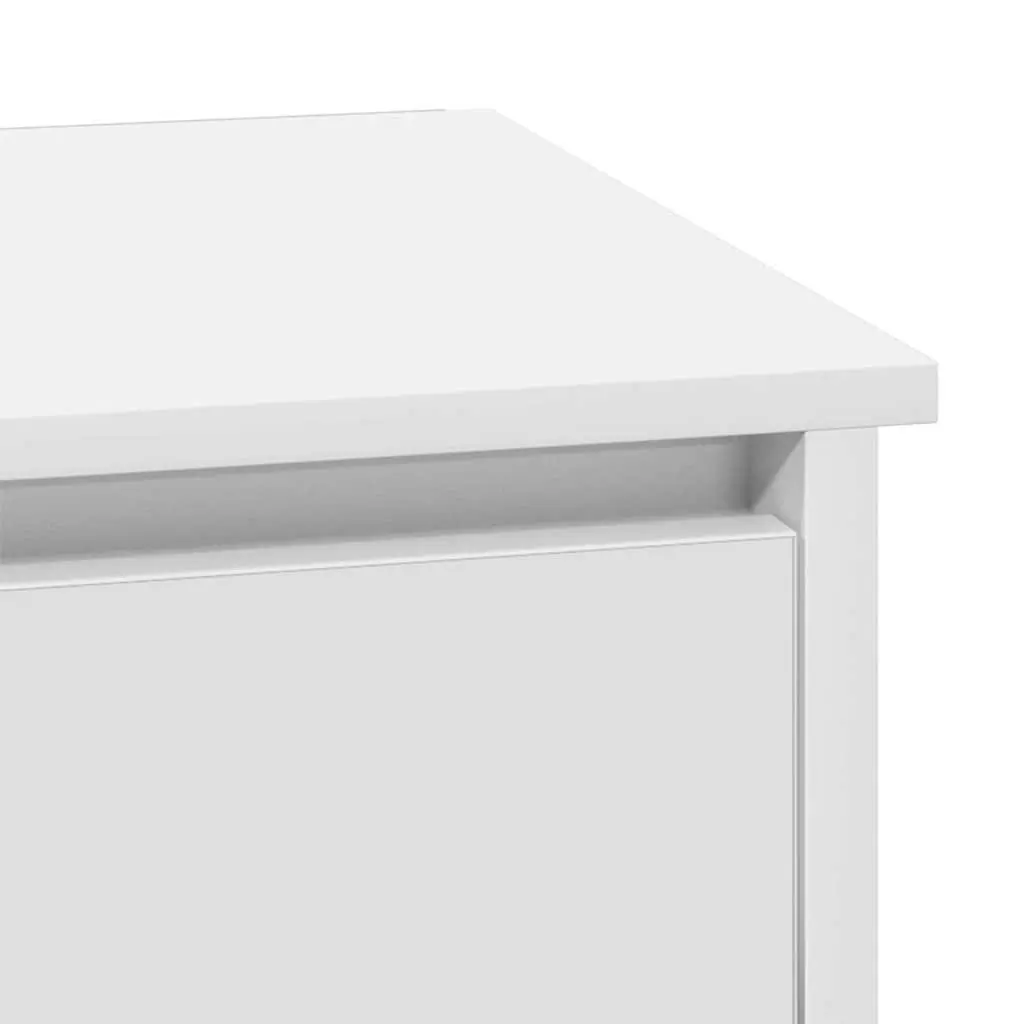 White Bedside Cabinet Set with USB and LED Lights