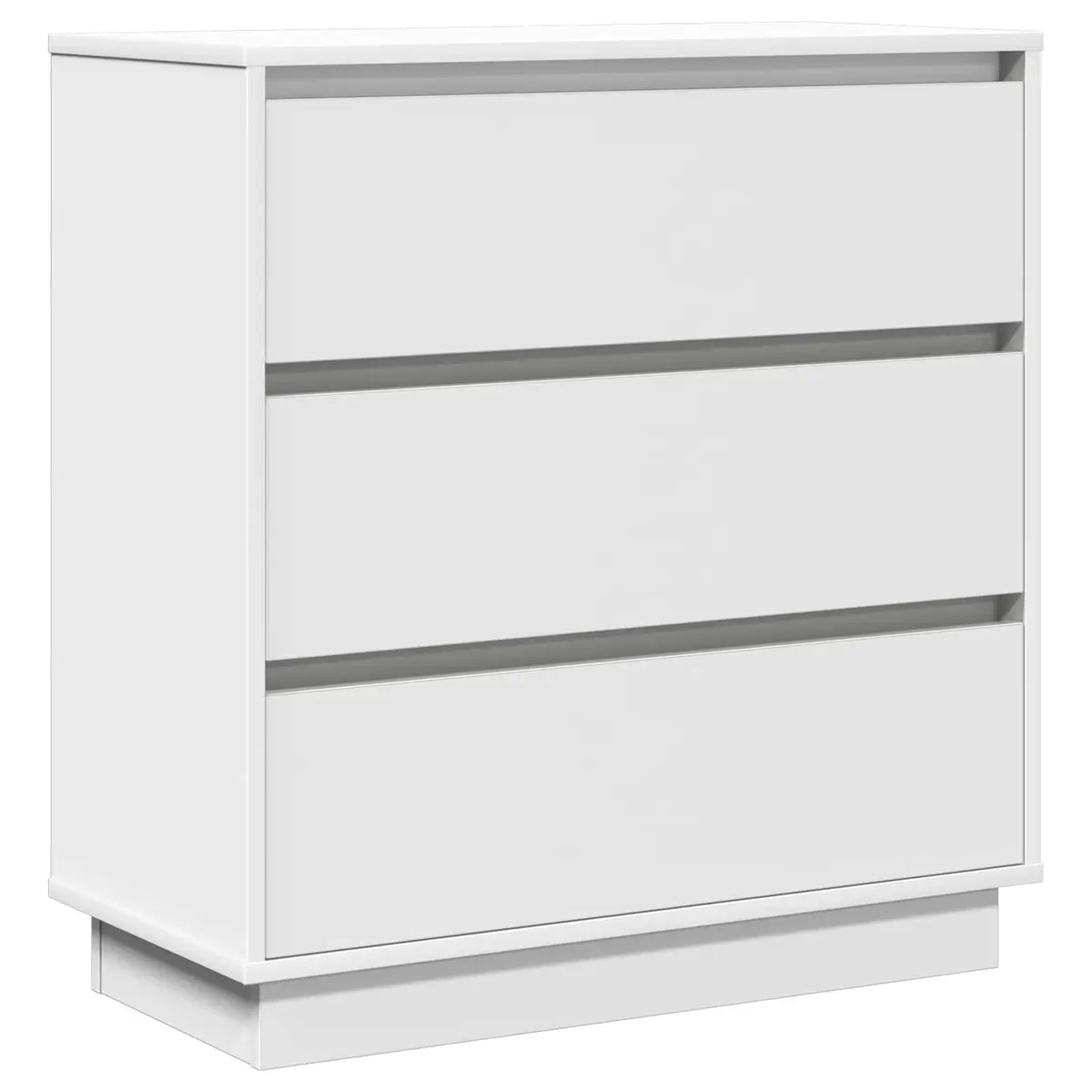 White Engineered Wood Bedside Cabinet 71cm