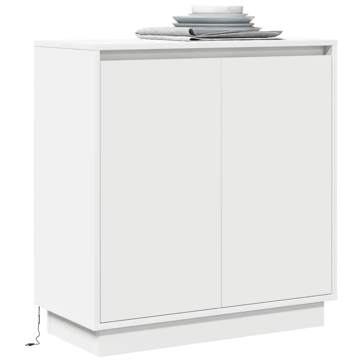 White LED Sideboard Storage Cabinet with RGB Lighting