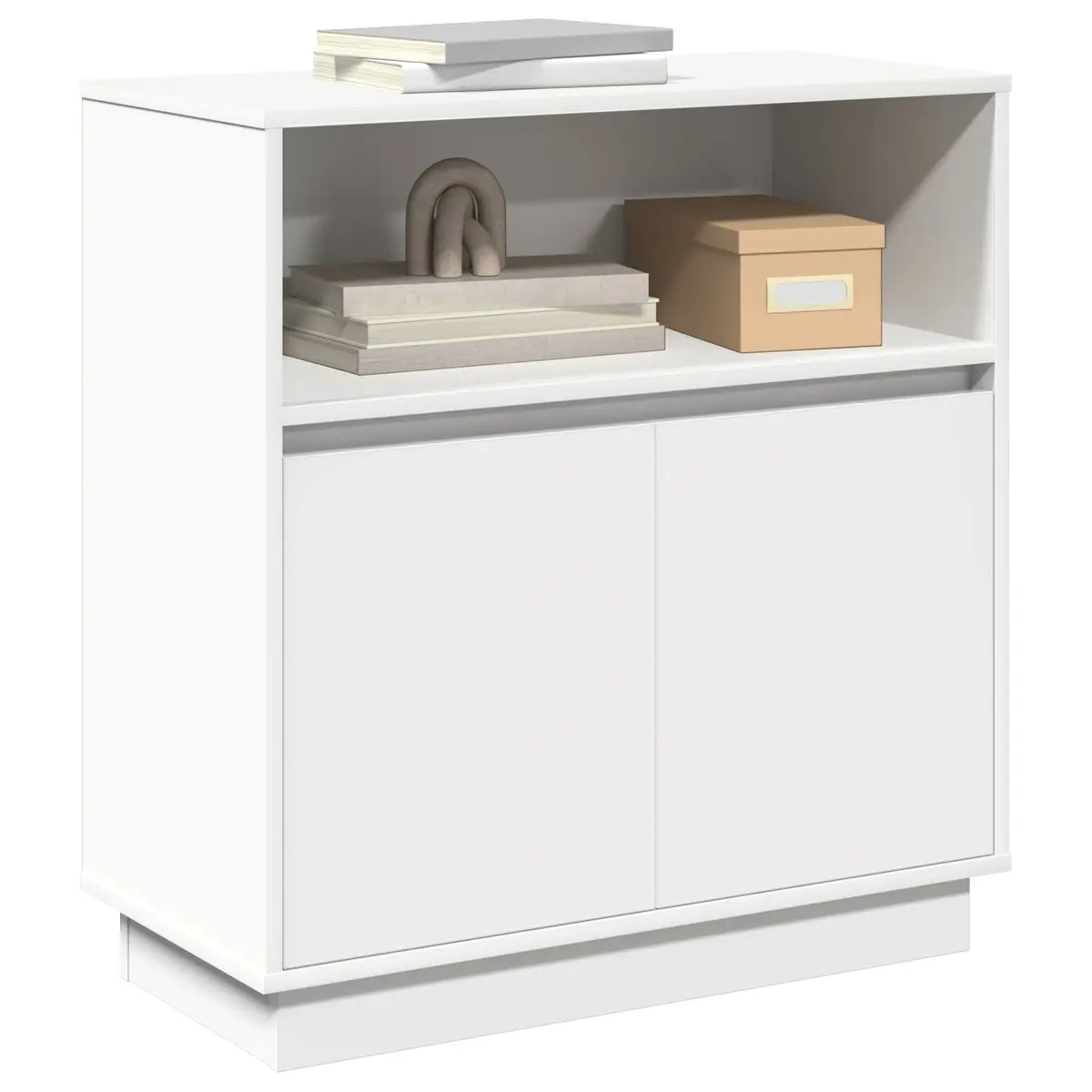 White LED Sideboard with Modern Storage and RGB Lighting