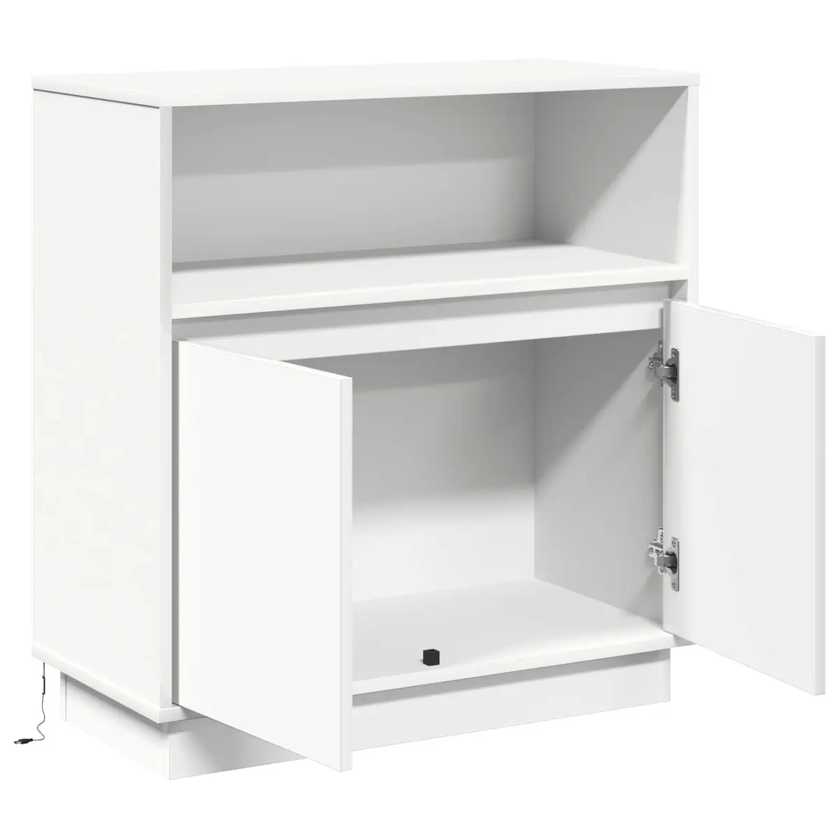 White LED Sideboard with Modern Storage and RGB Lighting