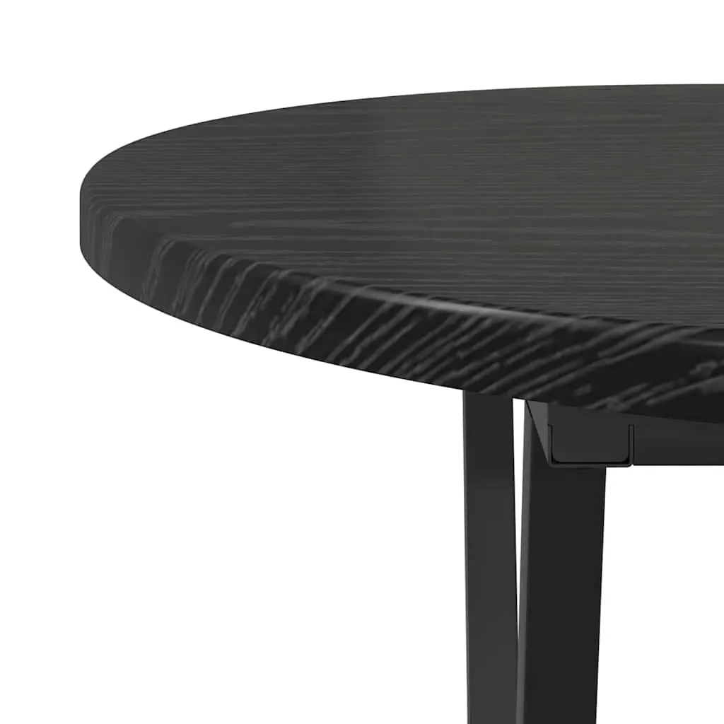 Oval Coffee Table Black Oak Industrial Modern Living Room Furniture 80x40x40.5cm