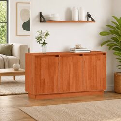 Brown Oak Sideboard 111x34x60cm Modern Storage Cabinet