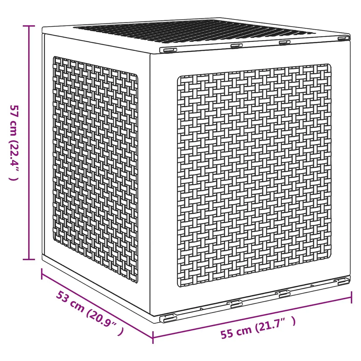 Outdoor Storage Box Anthracite 55x53x57cm