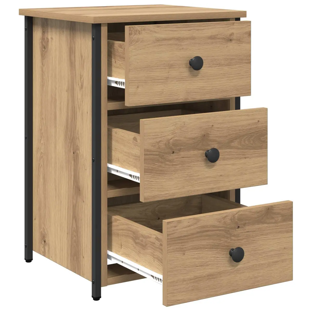 Bedside Cabinet 2 pcs Brown 40 x 36 x 60 cm Bedroom Nightstand Storage Drawer