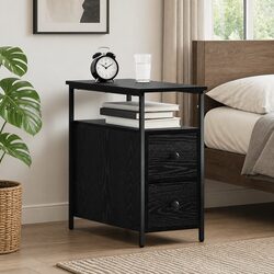 Durable Black Bedside Cabinet 30 x 60 x 60 cm