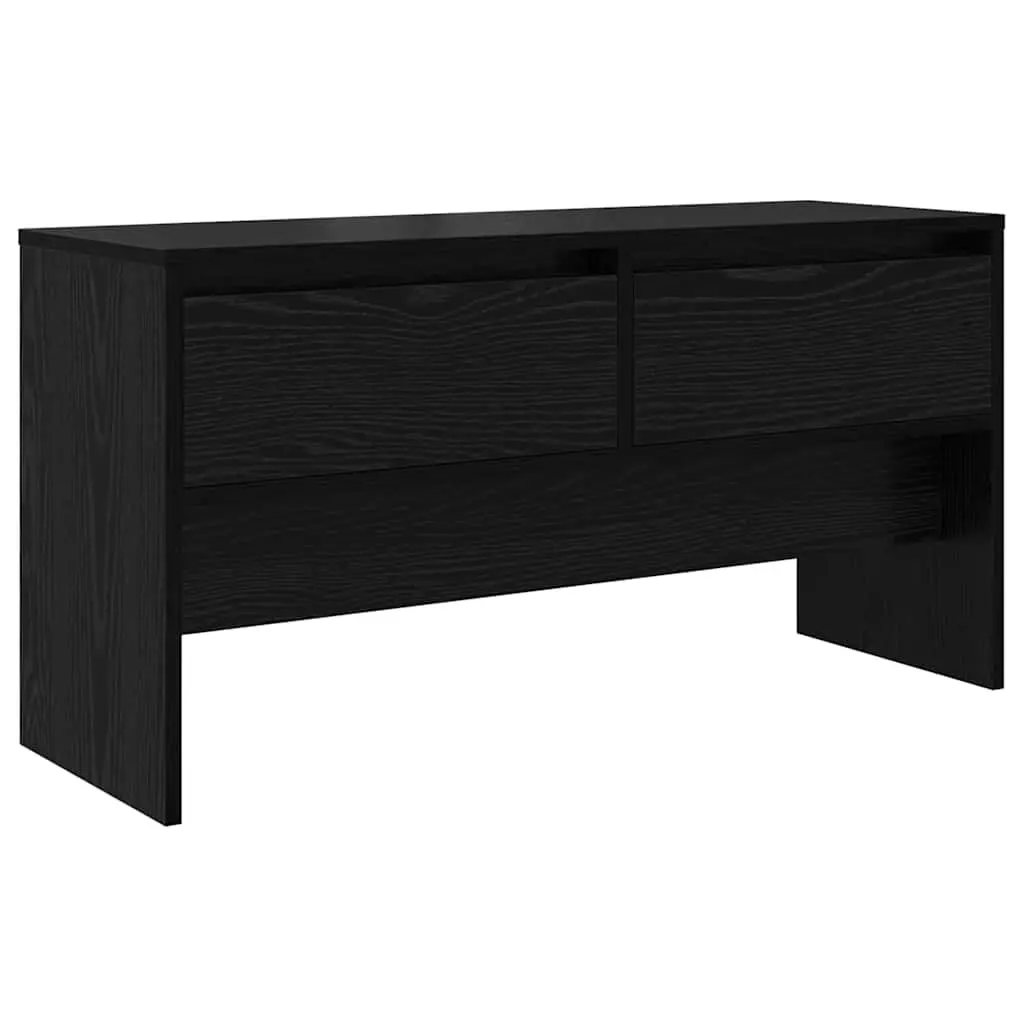 Hallway Furniture Set Engineered Wood 4 Piece Storage Bench Mirror Coat Racks Black