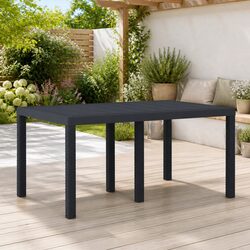Outdoor Garden Dining Table Rectangular Poly Rattan Anthracite 150x100x73cm