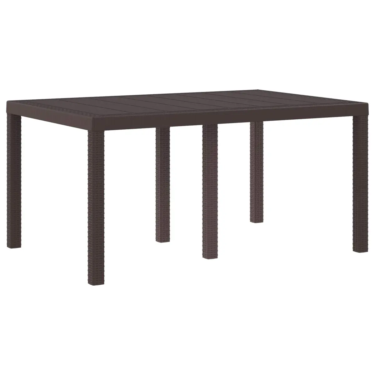 Rectangular Outdoor Garden Table in Brown