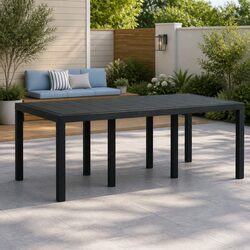 Rectangular Anthracite Garden Table with Steel Frame