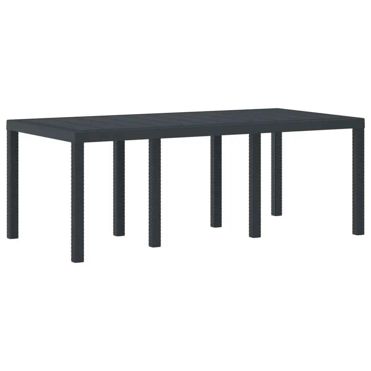 Rectangular Anthracite Garden Table with Steel Frame