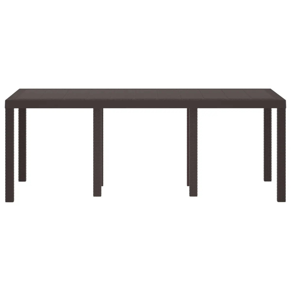 Garden Dining Table in Brown Poly Rattan 200x100x73cm