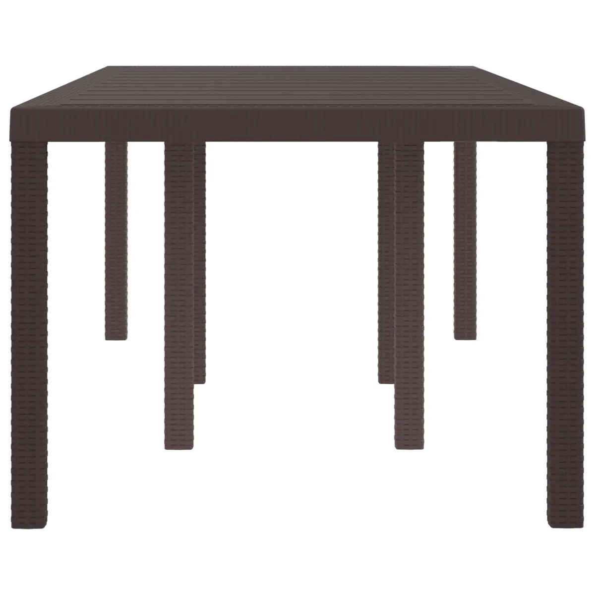 Garden Dining Table in Brown Poly Rattan 200x100x73cm
