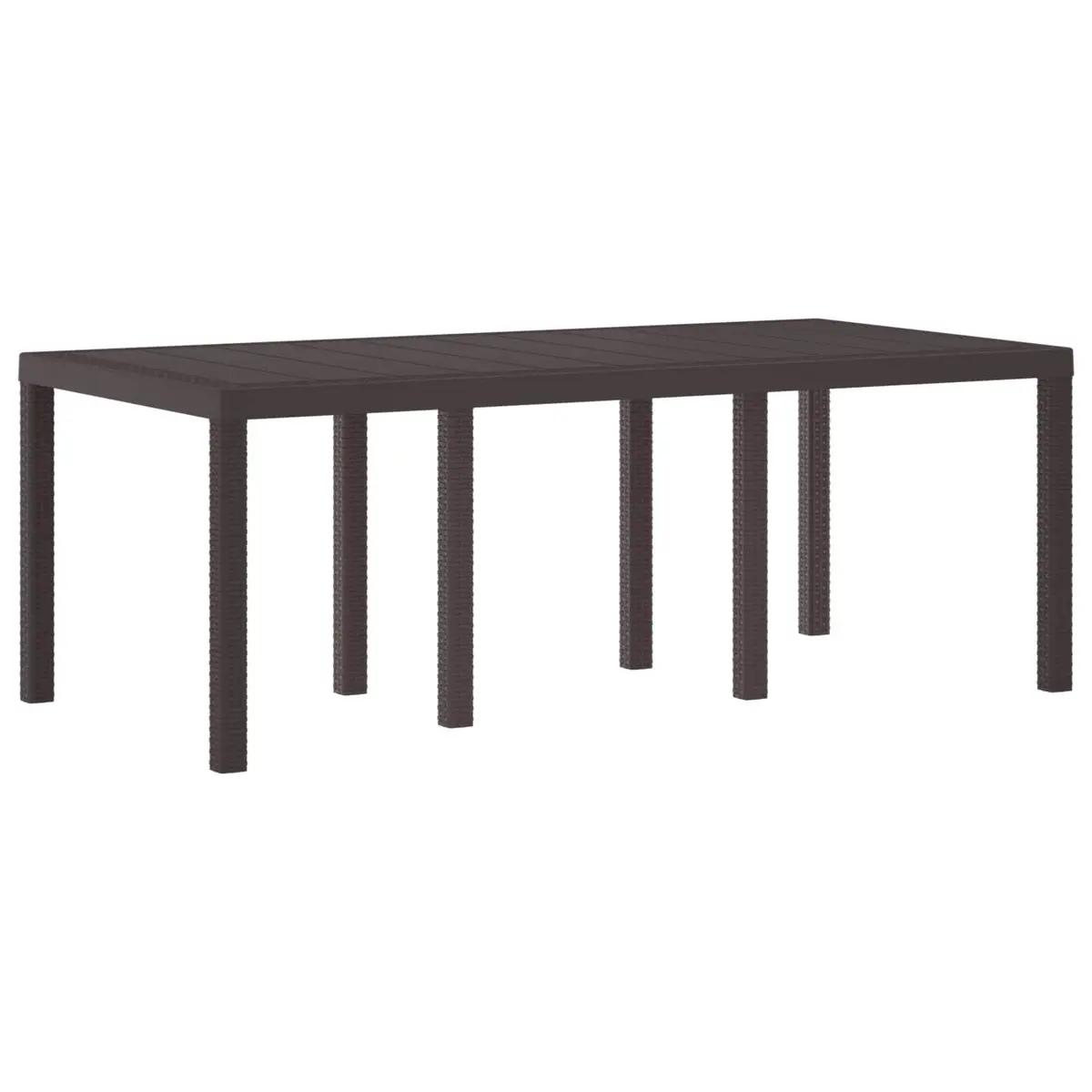 Garden Dining Table in Brown Poly Rattan 200x100x73cm