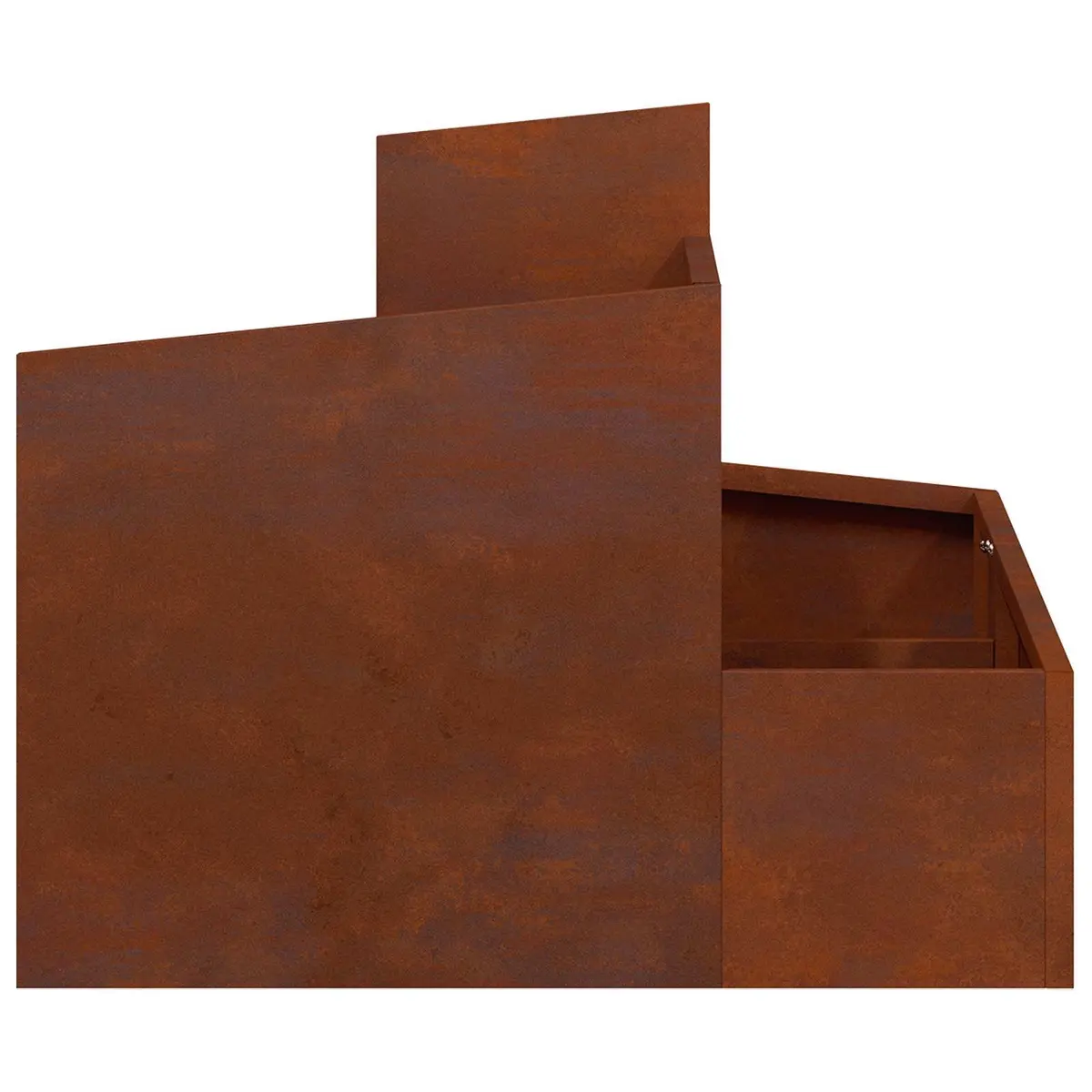Garden Planter Weathering Steel 60x60x50cm Brown