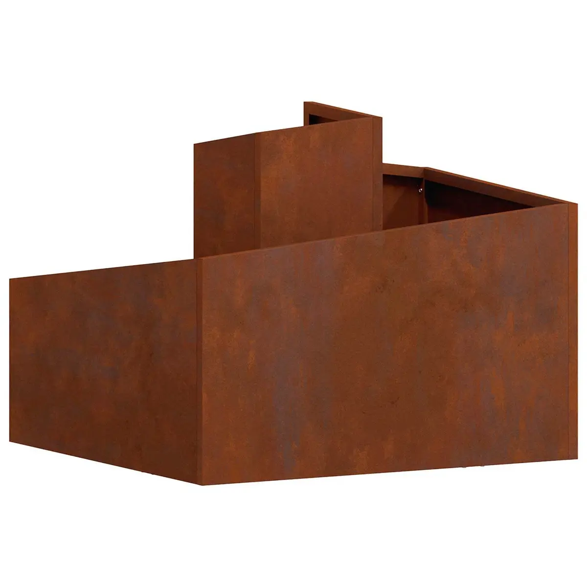 Garden Planter Weathering Steel 60x60x50cm Brown