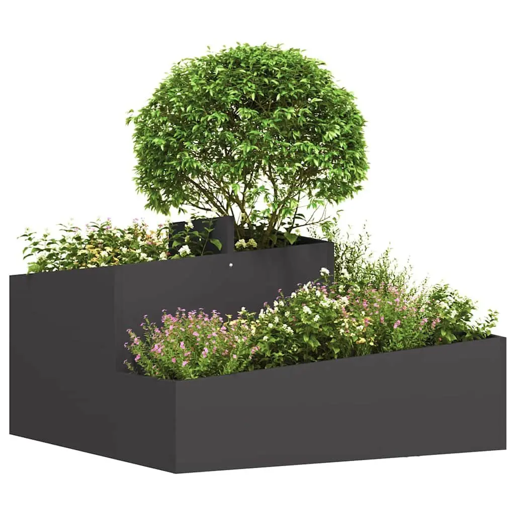 Garden Planter Cold-rolled Steel 80x80x50cm Black