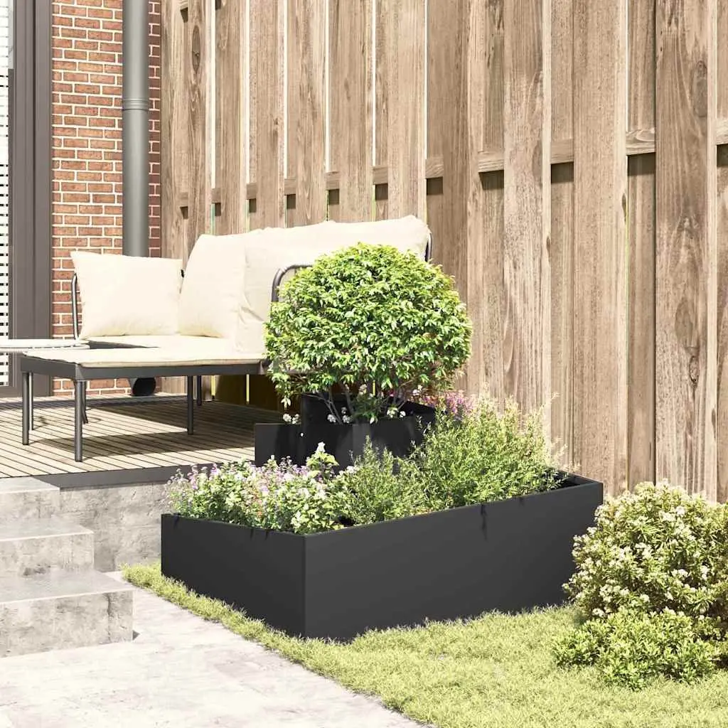 Garden Planter Cold-rolled Steel 80x80x50cm Black