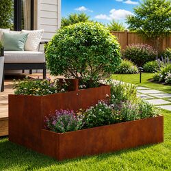 Modern Square Metal Garden Planter for Outdoor Spaces