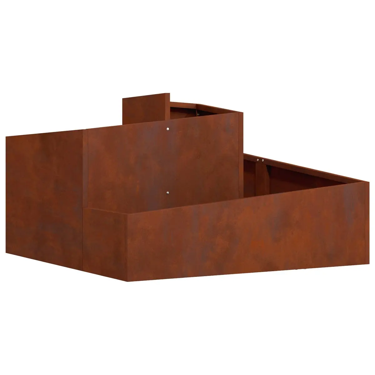 Garden Planter Weathering Steel 80 x 80 x 50 cm Brown Square Outdoor Raised Bed