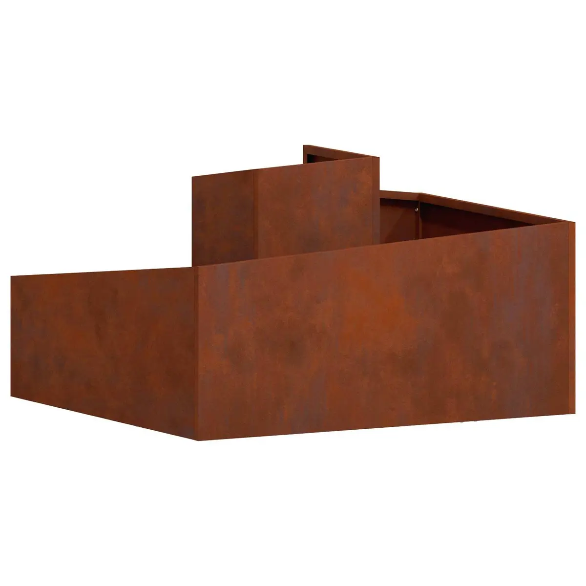 Garden Planter Weathering Steel 80 x 80 x 50 cm Brown Square Outdoor Raised Bed