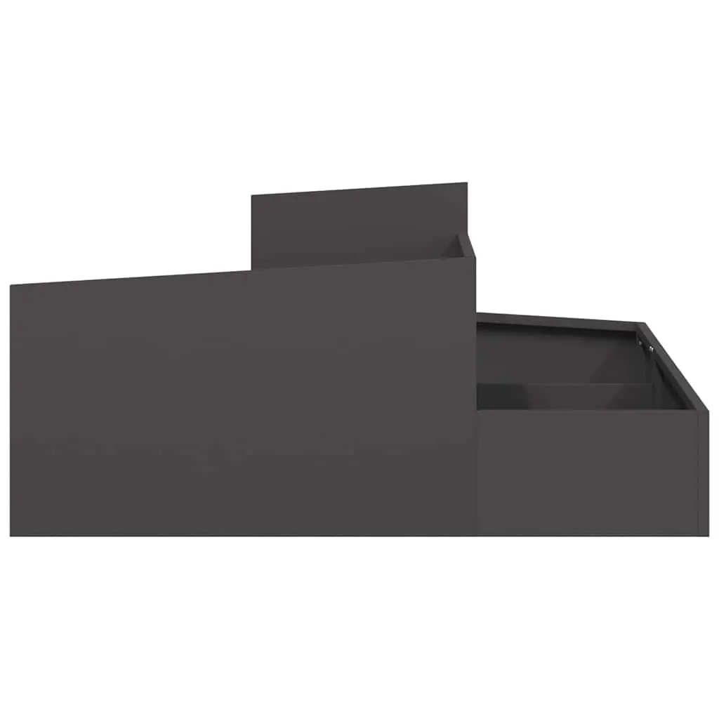 Garden Planter Black 100 x 100 x 50 cm Metal Outdoor Raised Bed Flower Box