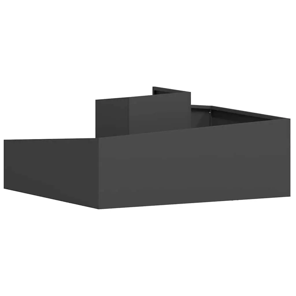 Garden Planter Black 100 x 100 x 50 cm Metal Outdoor Raised Bed Flower Box