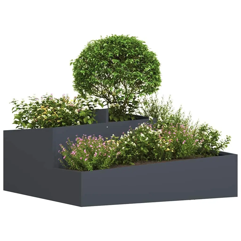 Large Outdoor Anthracite Metal Garden Planter 100x100x50cm