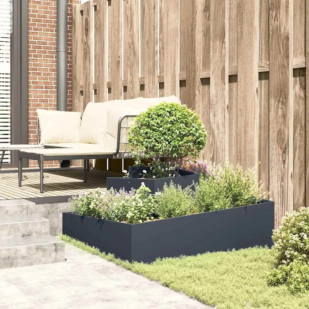 Large Outdoor Anthracite Metal Garden Planter 100x100x50cm