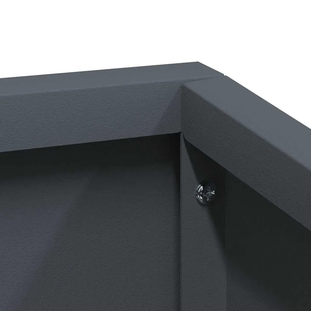 Large Outdoor Anthracite Metal Garden Planter 100x100x50cm