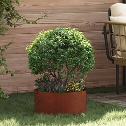 Brown Steel Garden Planter Ring Set - 5 Pcs 40 x 40 x 20 cm