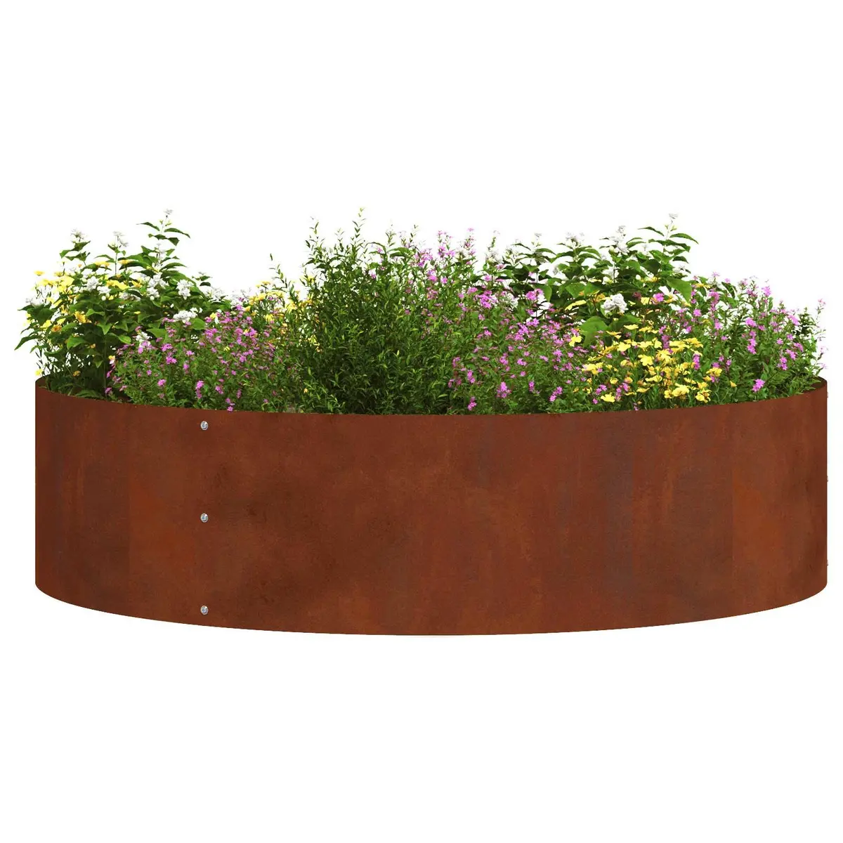 Planter Ring Steel 80x80x20cm Brown Raised Bed Frame Outdoor