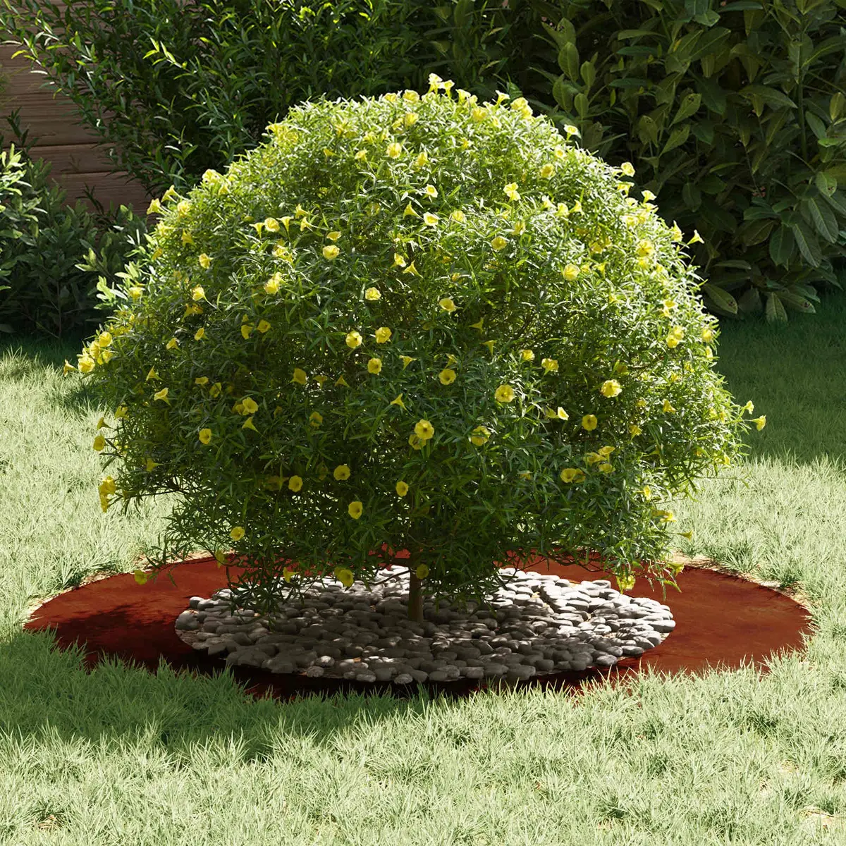 Rusty Brown Tree Ring Planter for Garden Edging