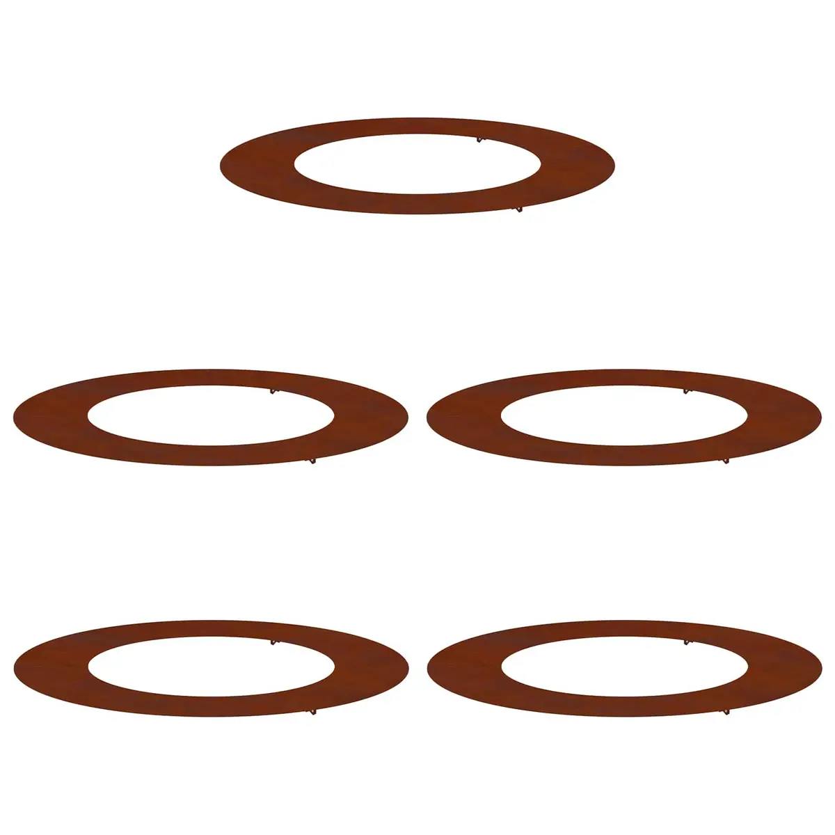 5-Piece Brown Tree Ring Set for Garden Edging