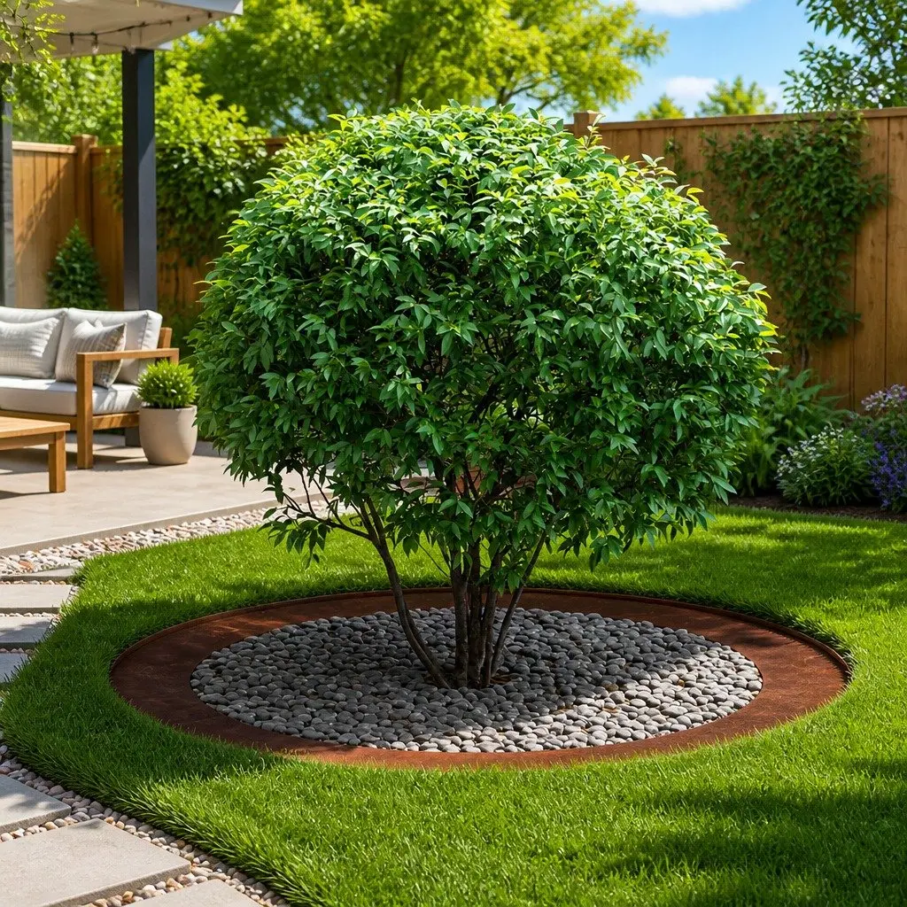 Rusty Brown Decorative Tree Ring for Gardens