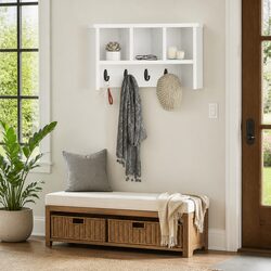 Stylish Wall-Mounted Coat Rack with Storage Shelves