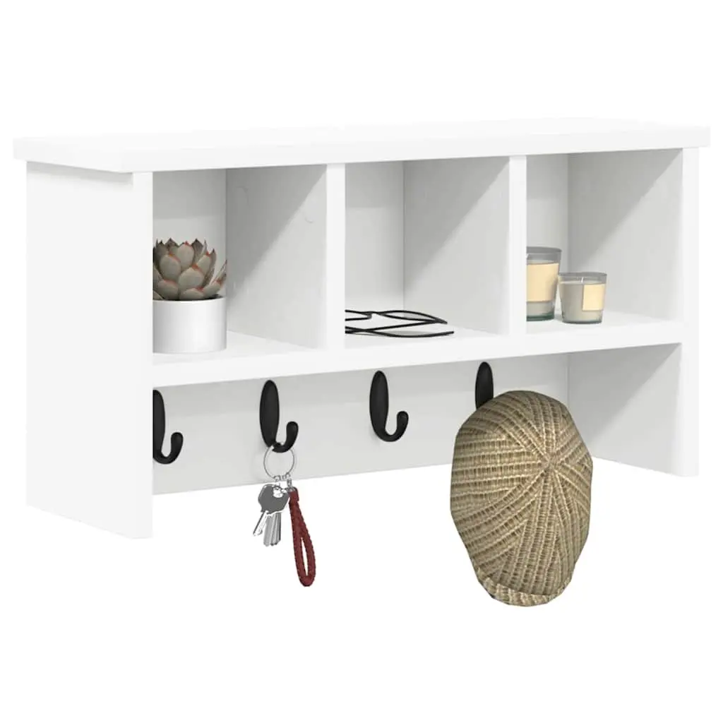 Wall-Mounted Coat Rack with Storage Shelves